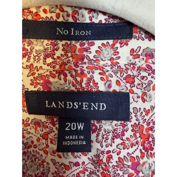 Lands’end womens button up blouse floral wrinkle resistant 3/4 length plus size - Picture 3 of 7